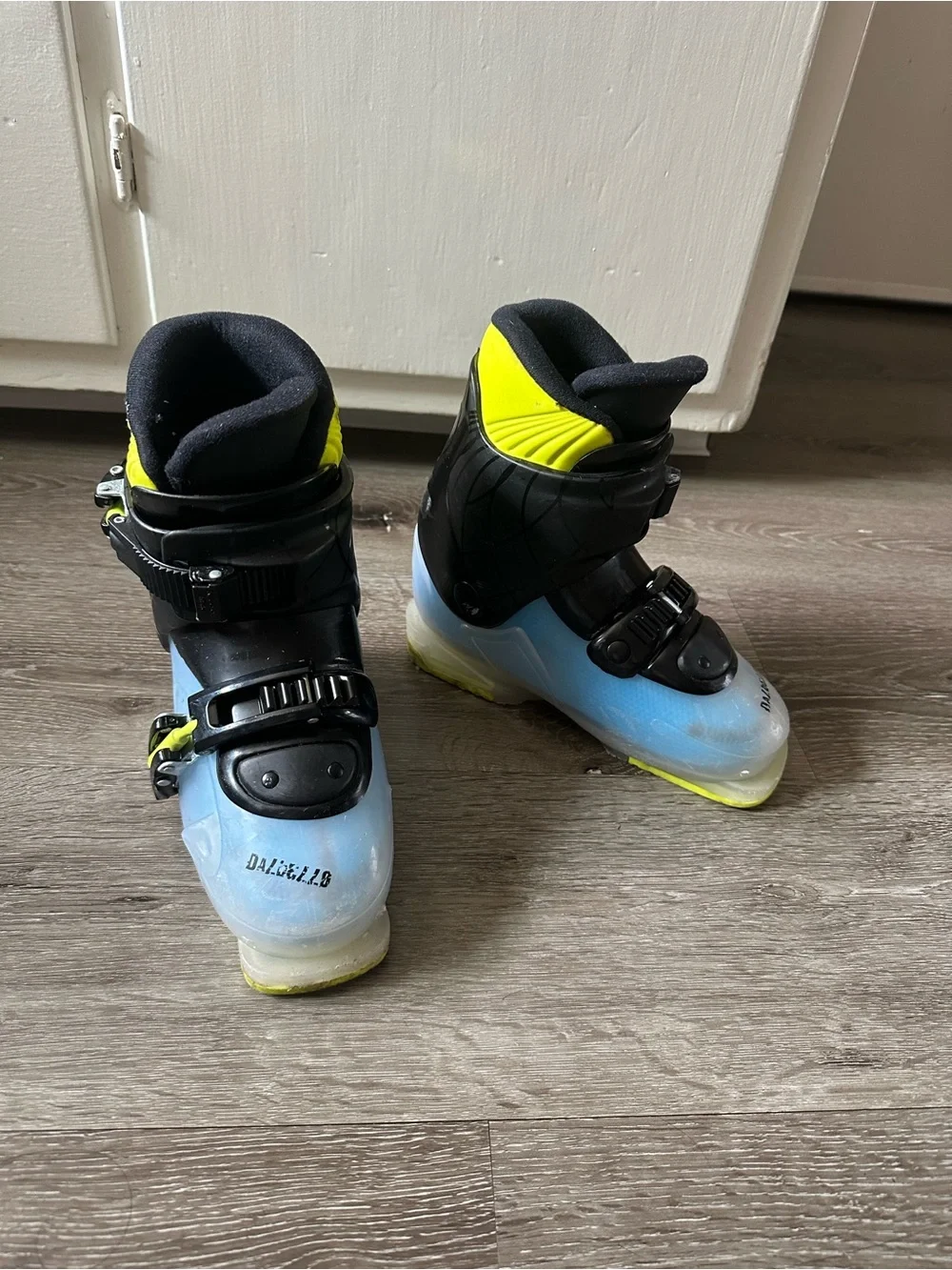 Kids Ski Boots - Blue, Black & Yellow